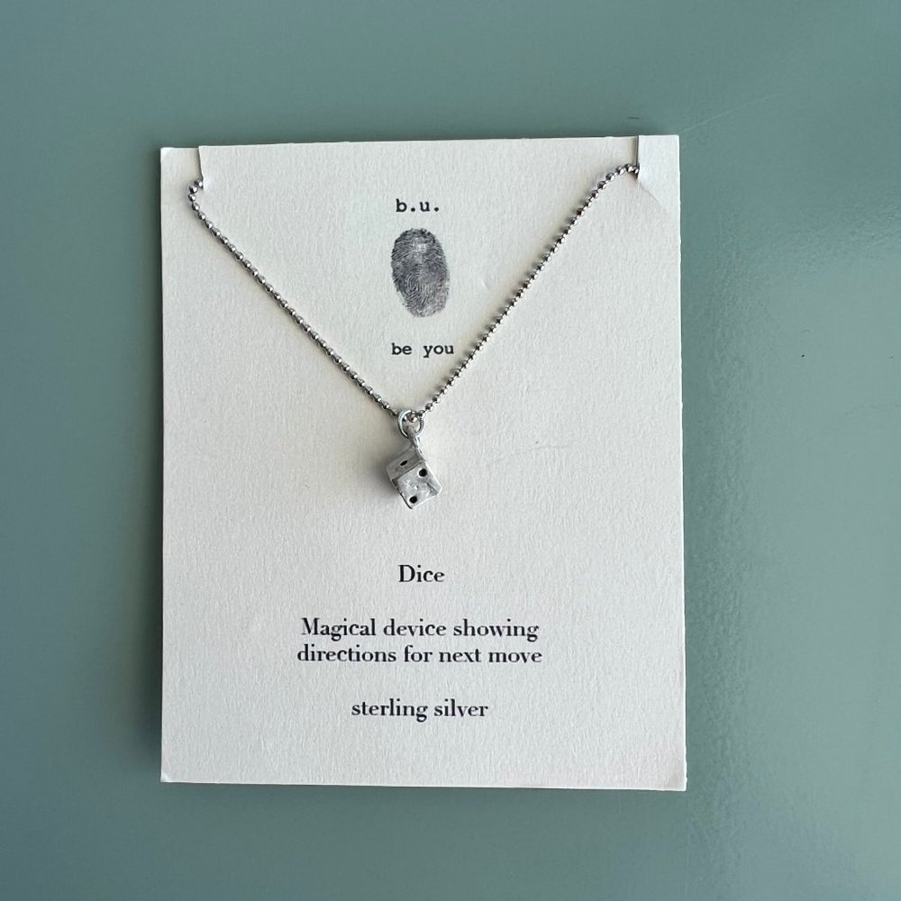 New B.U. JEWELRY Sterling Silver Dice Pendant